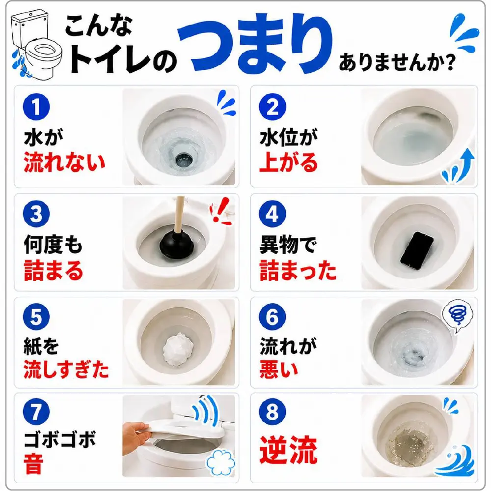 こんなトイレのつまりありませんか？