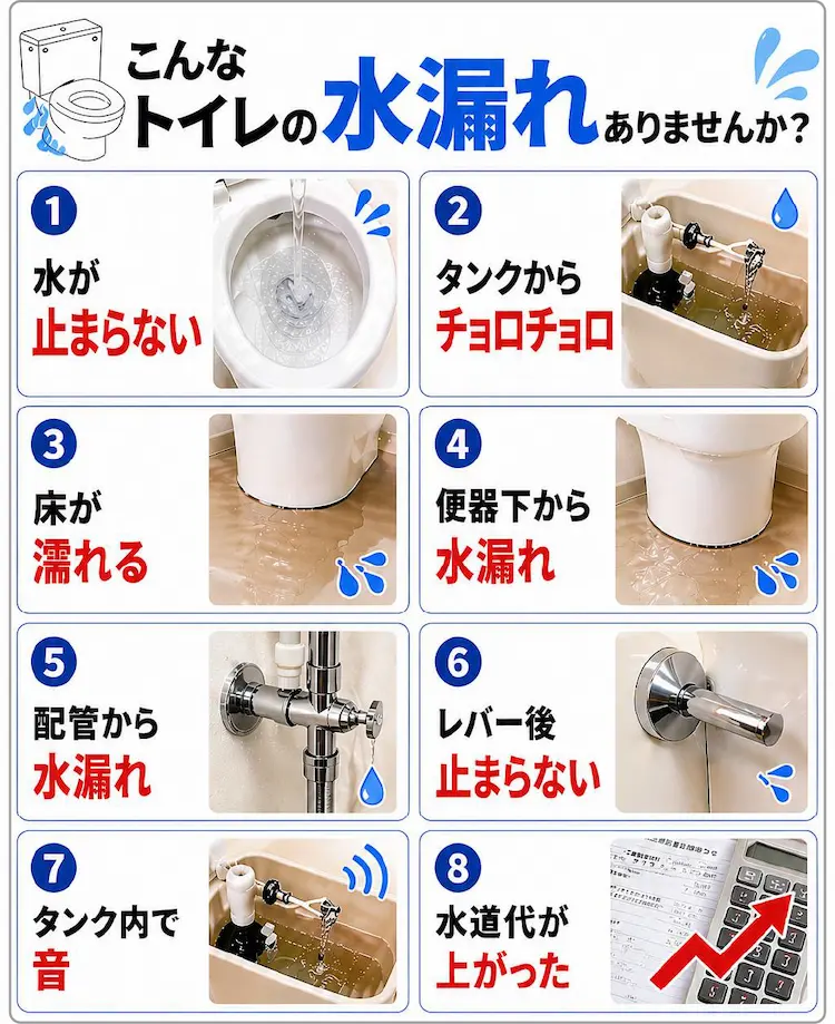 こんなトイレの水漏れありませんか？